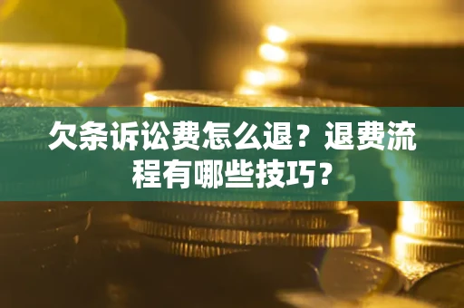 北京欠条诉讼费怎么退？退费流程有哪些技巧？